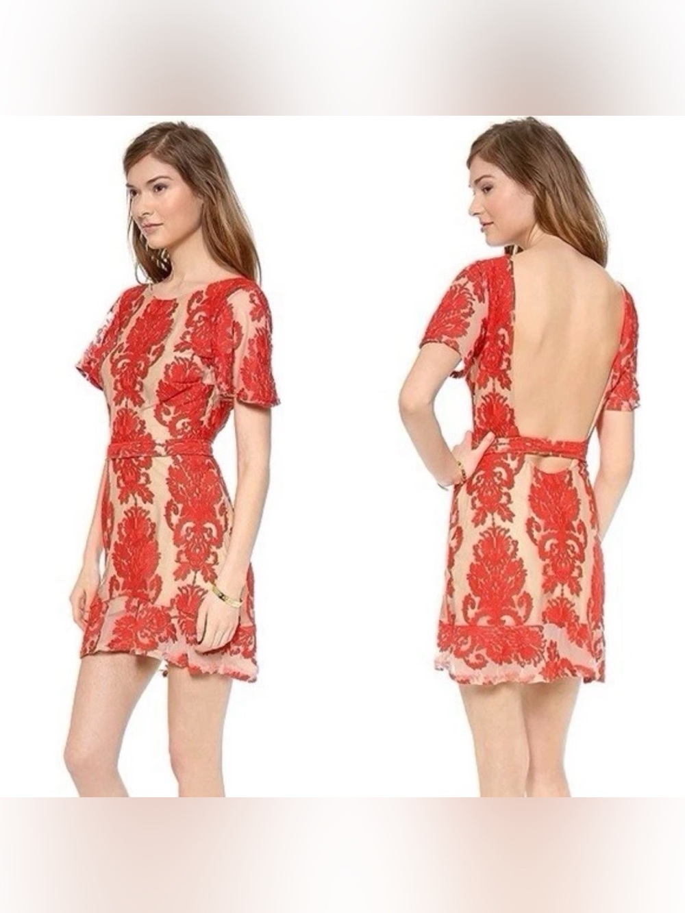 For Love & Lemons San Marcos Open Back Mini Dress Size Large